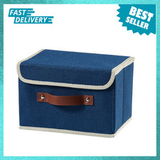 Storage Boxes with Lids Cotton Linen Fabric Bins Baskets for Organizing and