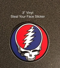 Grateful Dead - 3" Vinyl Steal Your Face Sticker - Free Ship