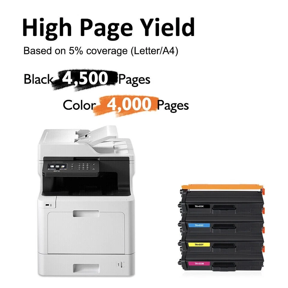 TN436 TN433 TN431 Toner Set for Brother MFC-L8900CDW L8610CDW HL-L9310CDW Lot - Image 3 of 4