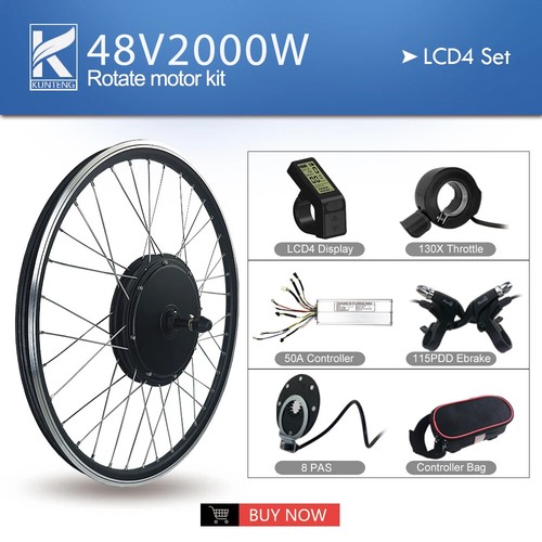 48V 2000W Elektrofahrrad vorne hinten getriebelos Nabenmotor Radsatz mit LCD Display - Bild 28 von 36