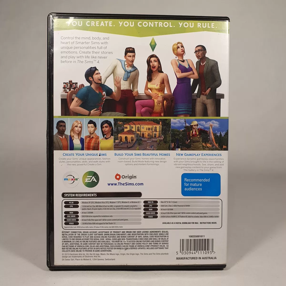 The Sims 4 PC DVD ROM EA Windows Game with Mac Download Code 2 Discs