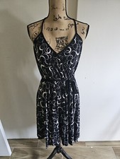 Black And White Wrap Style Halter Dress Size L
