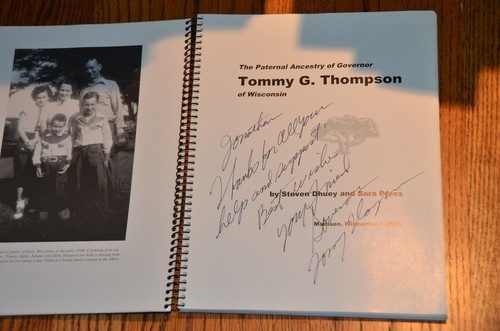 The Paternal Ancestry of Governor Tommy Thompson Wisconsin Genealogy book SIGNED - Picture 2 of 2