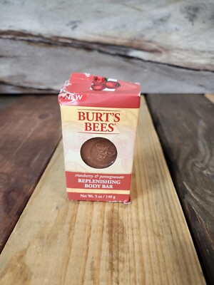 Burts Bees Cranberry & Pomegranate Replenishing Body Bar NEW 5oz BOX DAMAGE