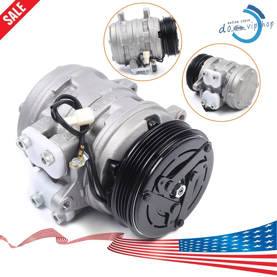 A/C Compressor W/ Clutch For Suzuki X-90 1996-98 Geo Tracker 1989-1993 1.6L - Image 2 of 4