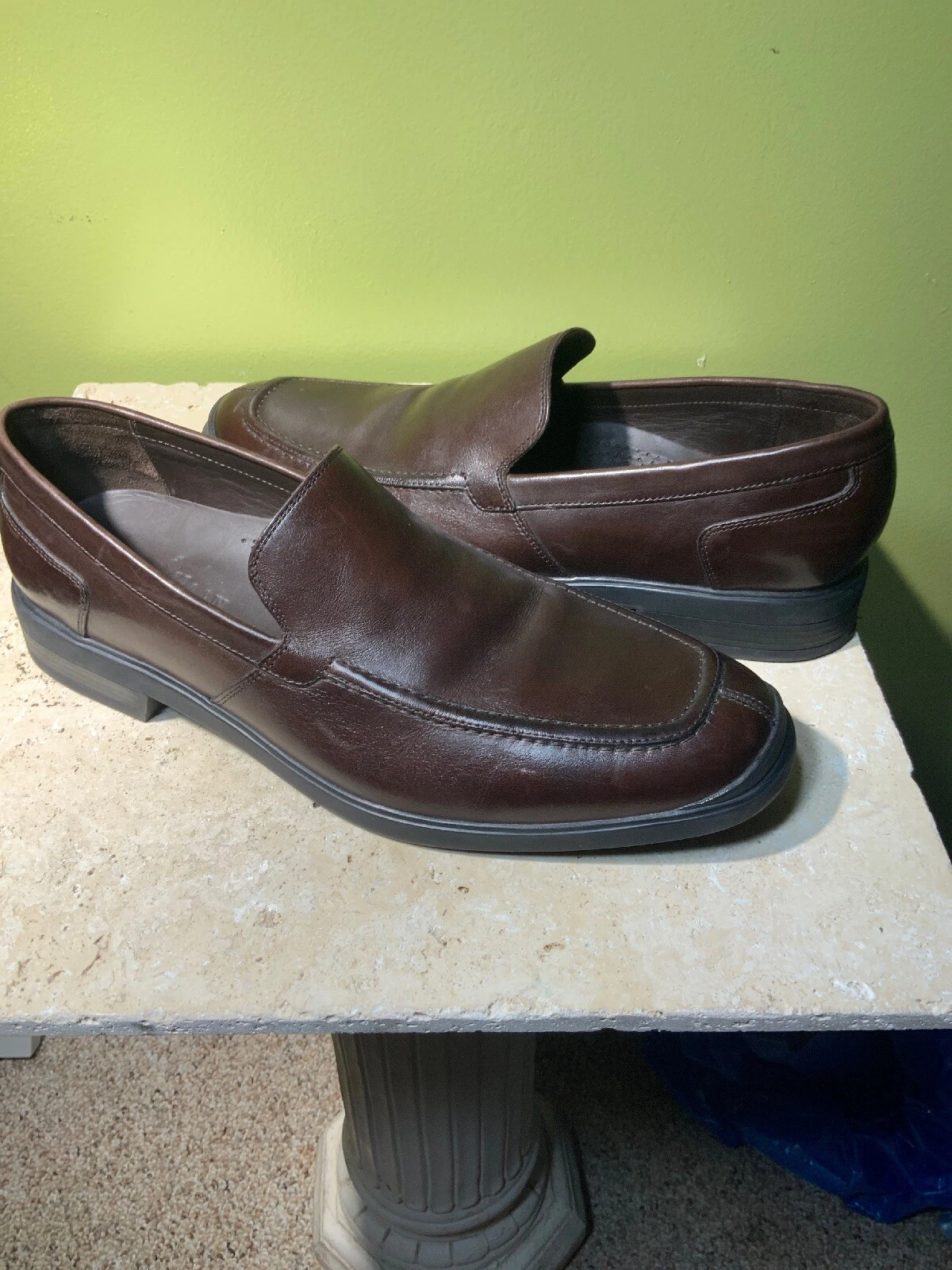 NIKE Scarpa Cole Haan Uomo 12 M Air Stylar Punta Spaccata Veneziana Moro Pelle Marrone C10695