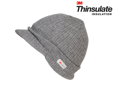 Thinsulate Peaked Knitted Beanie Hat Winter Warm Work Cap One