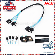 4SATA 3.0 III 6Gbps SAS Cable for Server SATA 7Pin to SATA 7Pin Data Cable 50CM