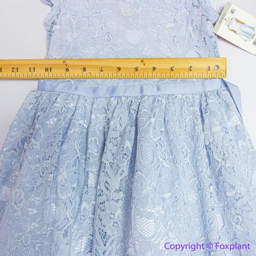 NEW Zunie Girl Periwinkle Lace Flutter Sleeve Dress lace light blue dress, 4/5 - Picture 8 of 21