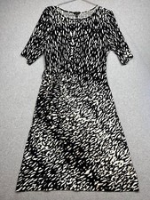 Talbots Women's Size 14 Sheath Dress Stretch Geo Pattern Career Office Modern Fi