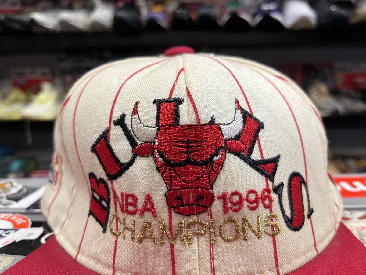 NBA Chicago Bulls 1996 Champions White Red Snapback Hat Cap