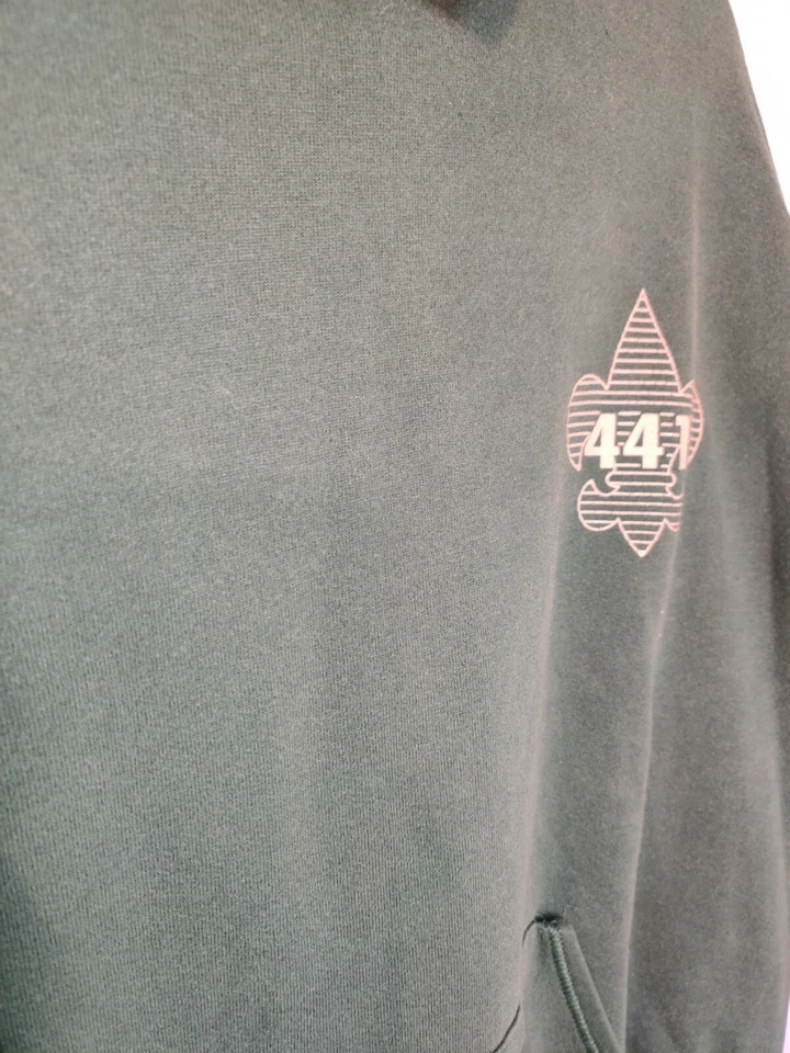 De Colección Jerzees Boy Scouts Troop 44 Grande Pullover Sudadera con Capucha Suéter Verde 50/50 Foto 3 de 4