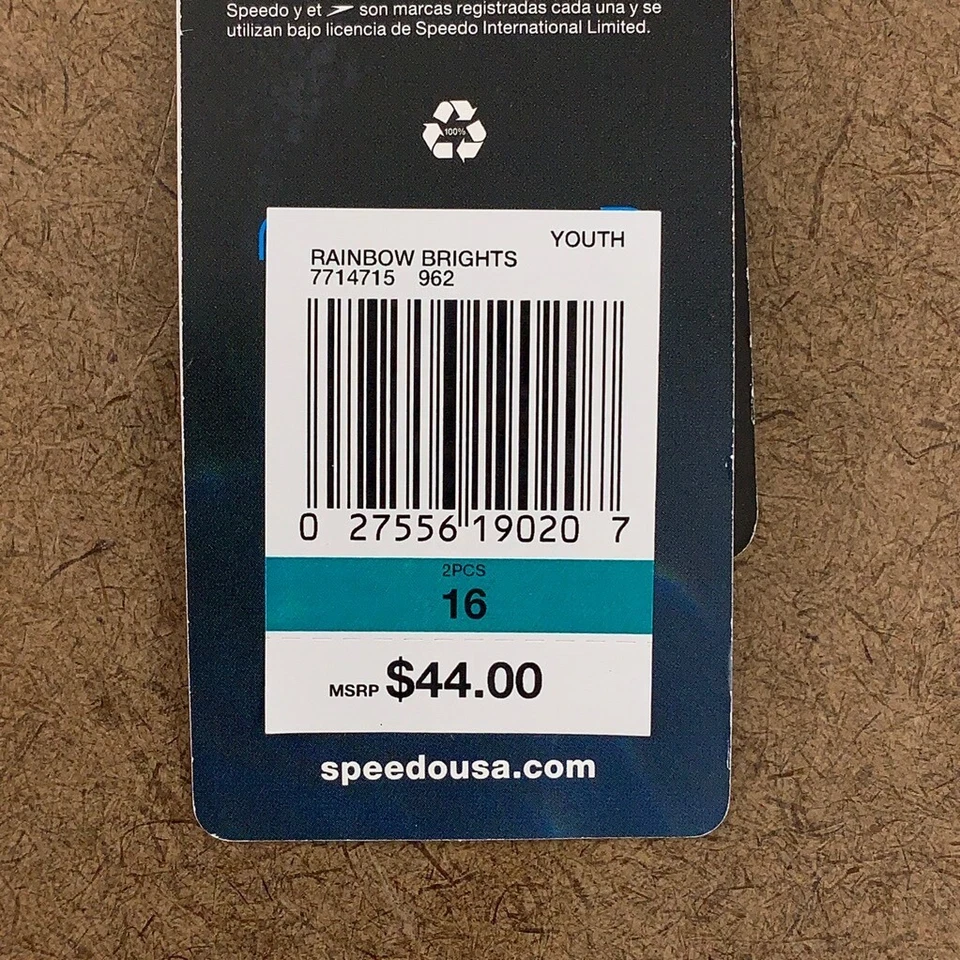 Speedo девочек бикини верхний синий черный геометрический с подкладкой эластичной подкладкой 16 новый - Изображение 4 из 4