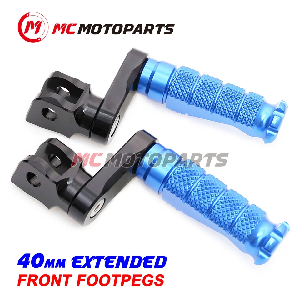 For Triumph Daytona 675 / R 13-18 17 16 MCCP 40mm Extended BLUE Front Foot Pegs Foto 2 de 4