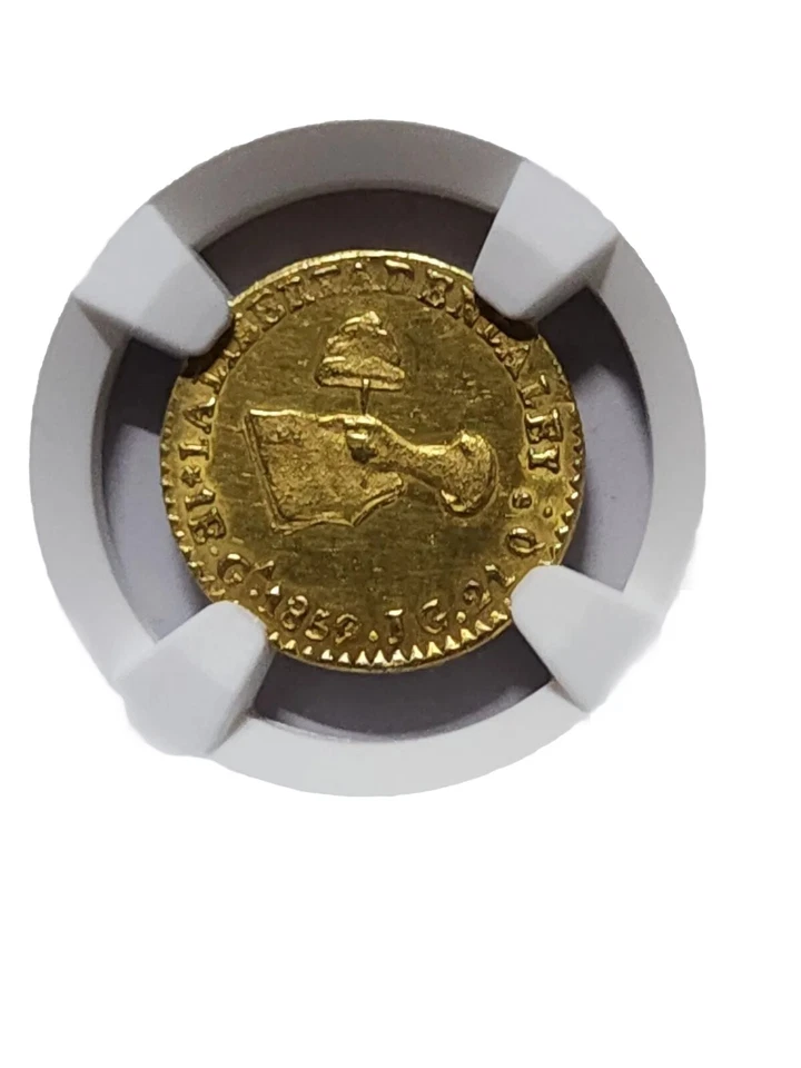 1859/7-GA JG Mexico Gold Escudo NGC UNCIRCULATED DETAILS  - Image 3 of 3
