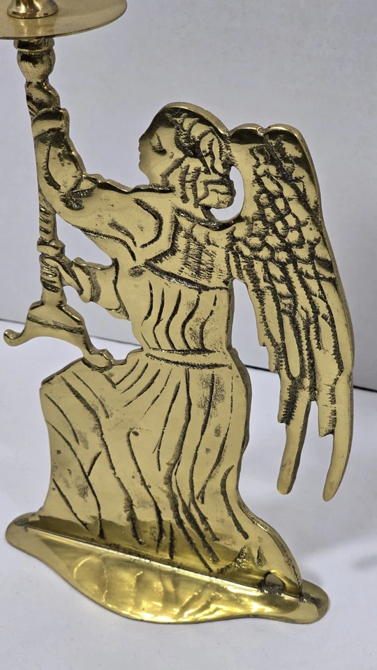 Candelabro DE COLECCIÓN Doble Cara LATÓN MACIZO Ángel de Navidad Foto 4 de 4