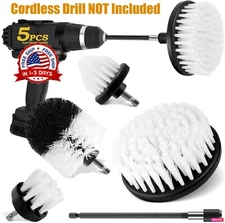 5 Pcs Drill Brush Car Detailing Kit with Extend Attachment Soft Bristle Power US