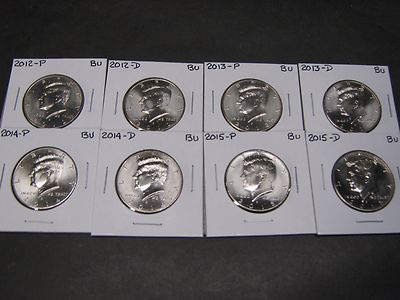 2012 2013 2014 2015 P & D KENNEDY HALF DOLLARS (8 Coins) | eBay