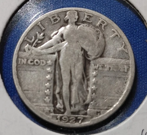 US 1927 S Standing Liberty Quarter.  Nice Circulated Example.