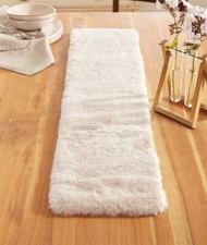 Tisch Läufer "Samtweich" 20x90 cm, mit Kunst Fell, Mittel Decke Deko Tuch Band