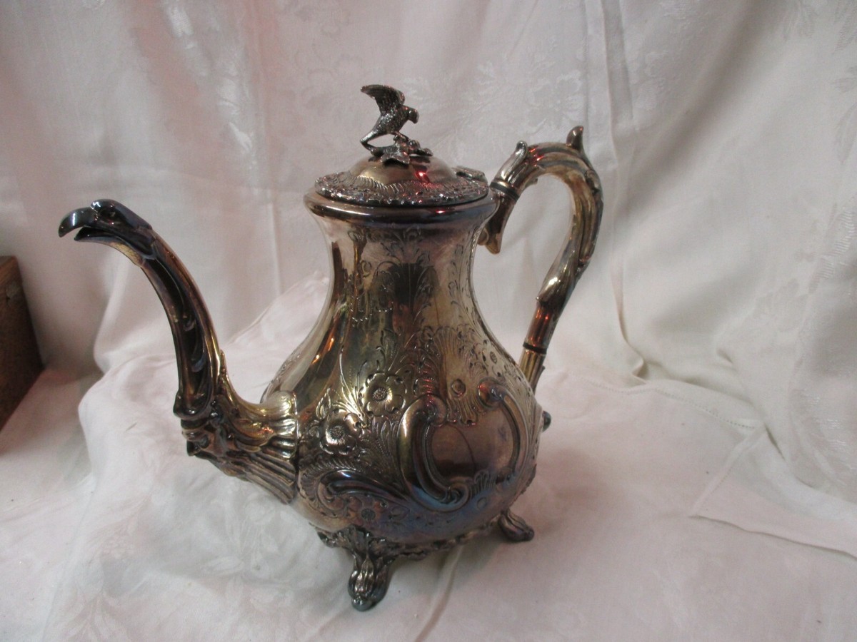 Antique England James Dixon & Sons EPBM Silver Plated Coffee Pot