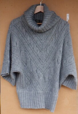 Mexx Women's Baggy Polo Neck Sweater - UK Medium - Acrylic Knitted Pullover Top