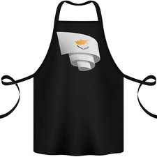 Curled Cyprus Flag Cypriot Day Football Cotton Apron 100% Organic