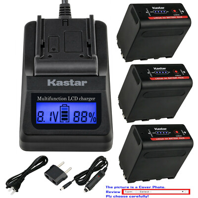 Kastar Battery LCD Fast Charger for Sony NP-F960 NP-F975 CCD-TRV17 CCD-TRV201