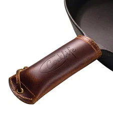 Cast Iron Handle Cover - Extra Thick Leather Hot Handle Holder for Cast Iron ...