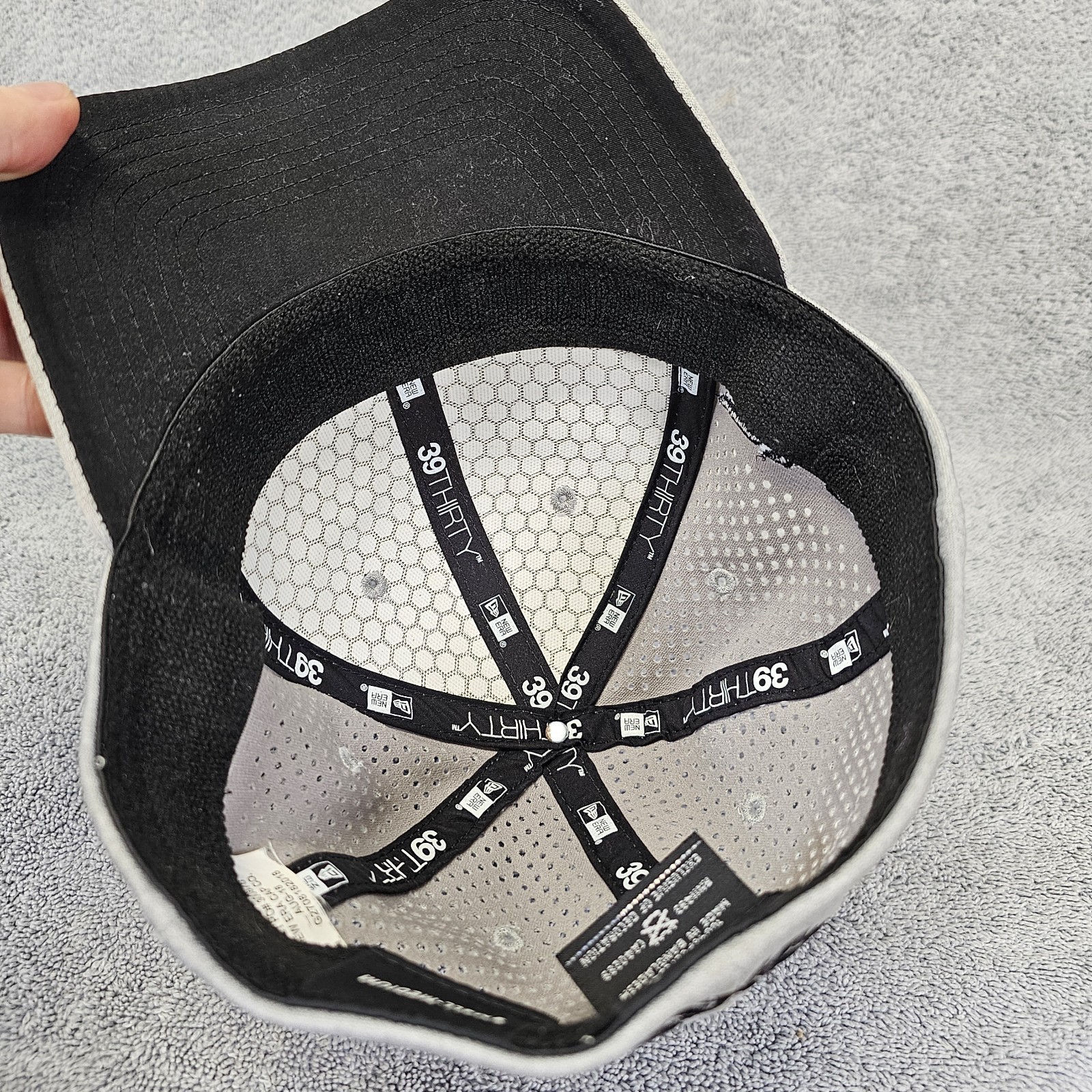 PXG Golf Hat S/M New Era 3930 LASER MESH SHADOW TECH FITTED CAP Gray Black 