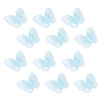 12 StüCk Schmetterlings-Spitzen-Applikationen 50Mm AufnäHpatches Hellblau