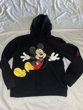 Mickey Mouse Signature Sleeve Youth Pull Over Hoodie Black Xl 14/16 