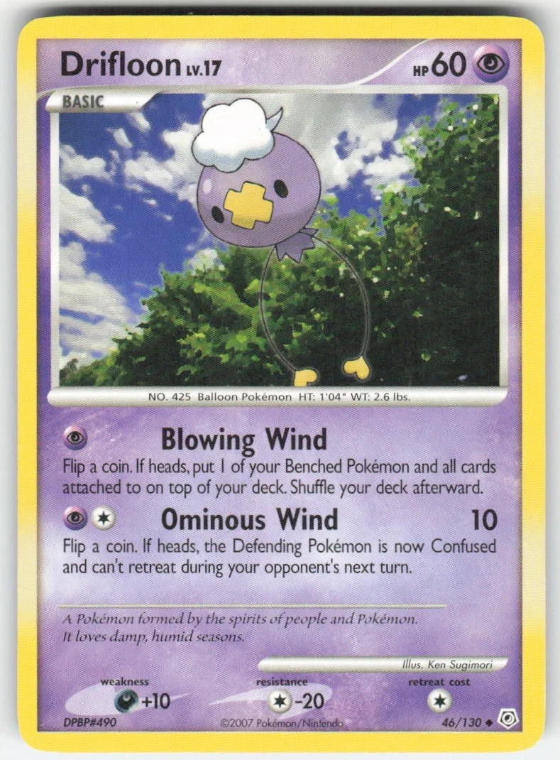 Drifloon Pokemon Diamond and Pearl card 46/130