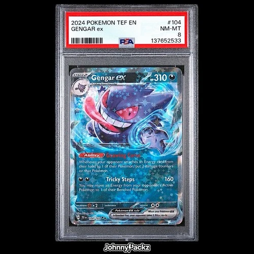 Gengar ex 104/162 - 2024 Temporal Forces Double Rare - Pokemon Card - PSA 8