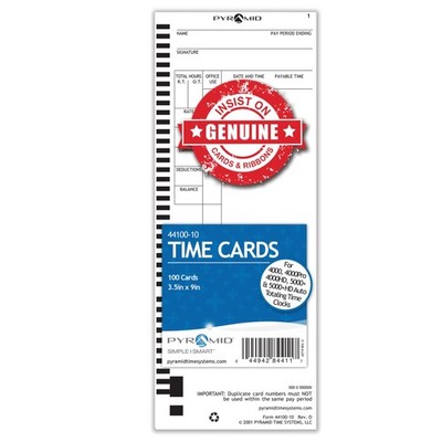 Pyramid Time Systems - Authentic Time Cards 44100-10 for Pyramid Models 4000,...