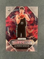Alperen Sengun Rookie Card; 2021-22 Panini Prizm Draft Picks - Fireworks #15 
