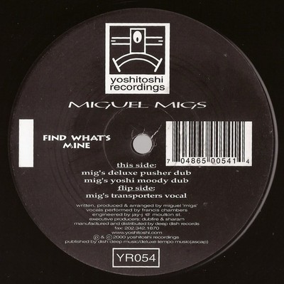 Miguel Migs - Find What's Mine - USA 12'' Vinyl - 2000 - Yoshitoshi