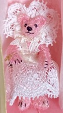 Mini Dollhouse Artist Tiny Pink 1.5  Plush Girl Bear Mint Boxed Kimberlee Port