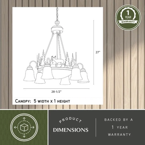 Vaxcel Lighting CH55406BBZ Bryce 9 Light 28-1/2"W Chandelier - Bronze - Picture 5 of 9