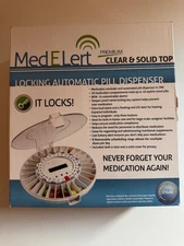 Med-E-Lert Premium Locking Automatic Pill Dispenser 6 Alarms wClear & Solid Top