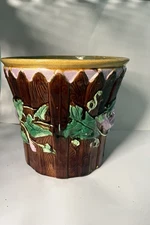 Antique Majolica Jardiniere Pottery Planter