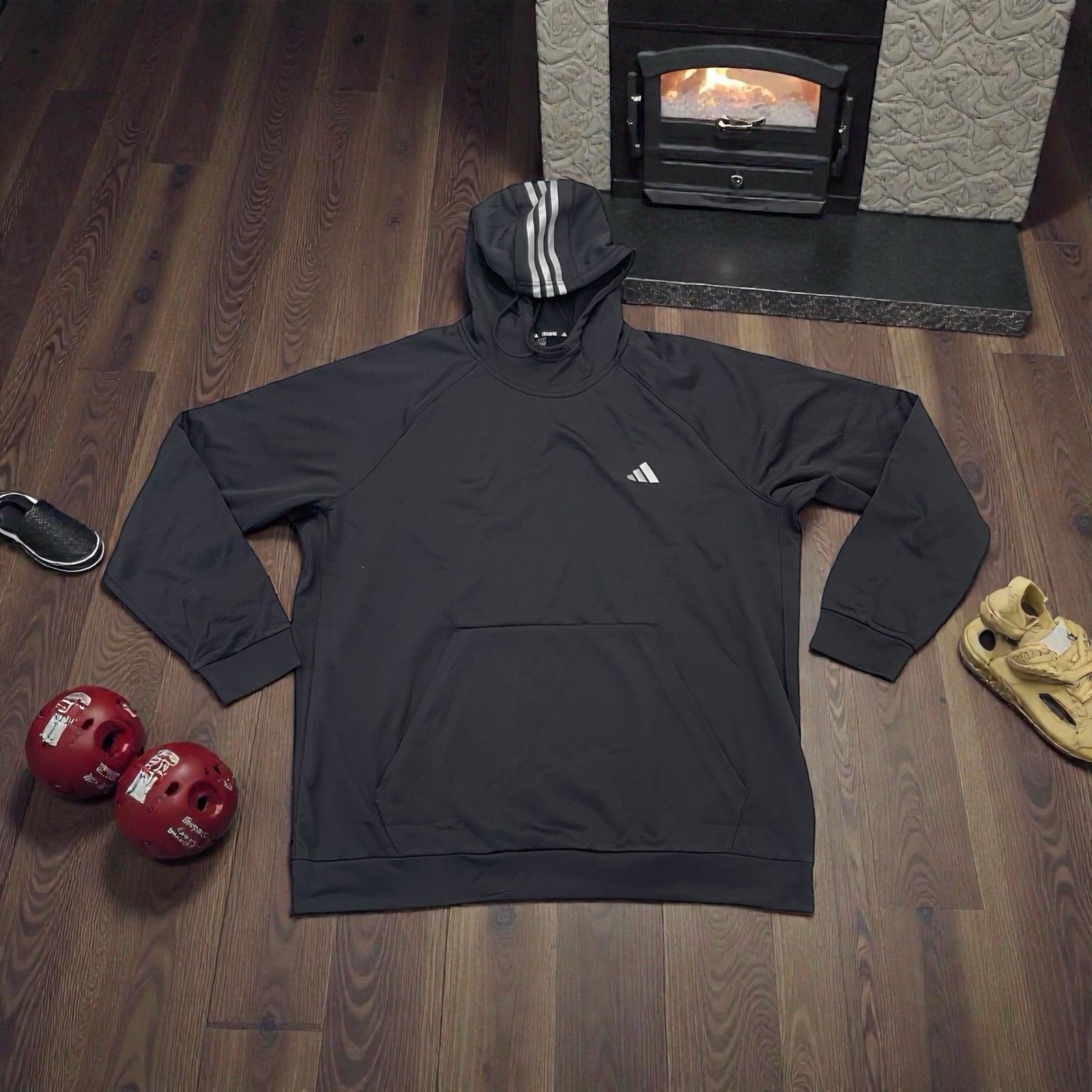 Adidas Men s Black Pullover Training Hoodie Size 2XL IM7488 8690₽