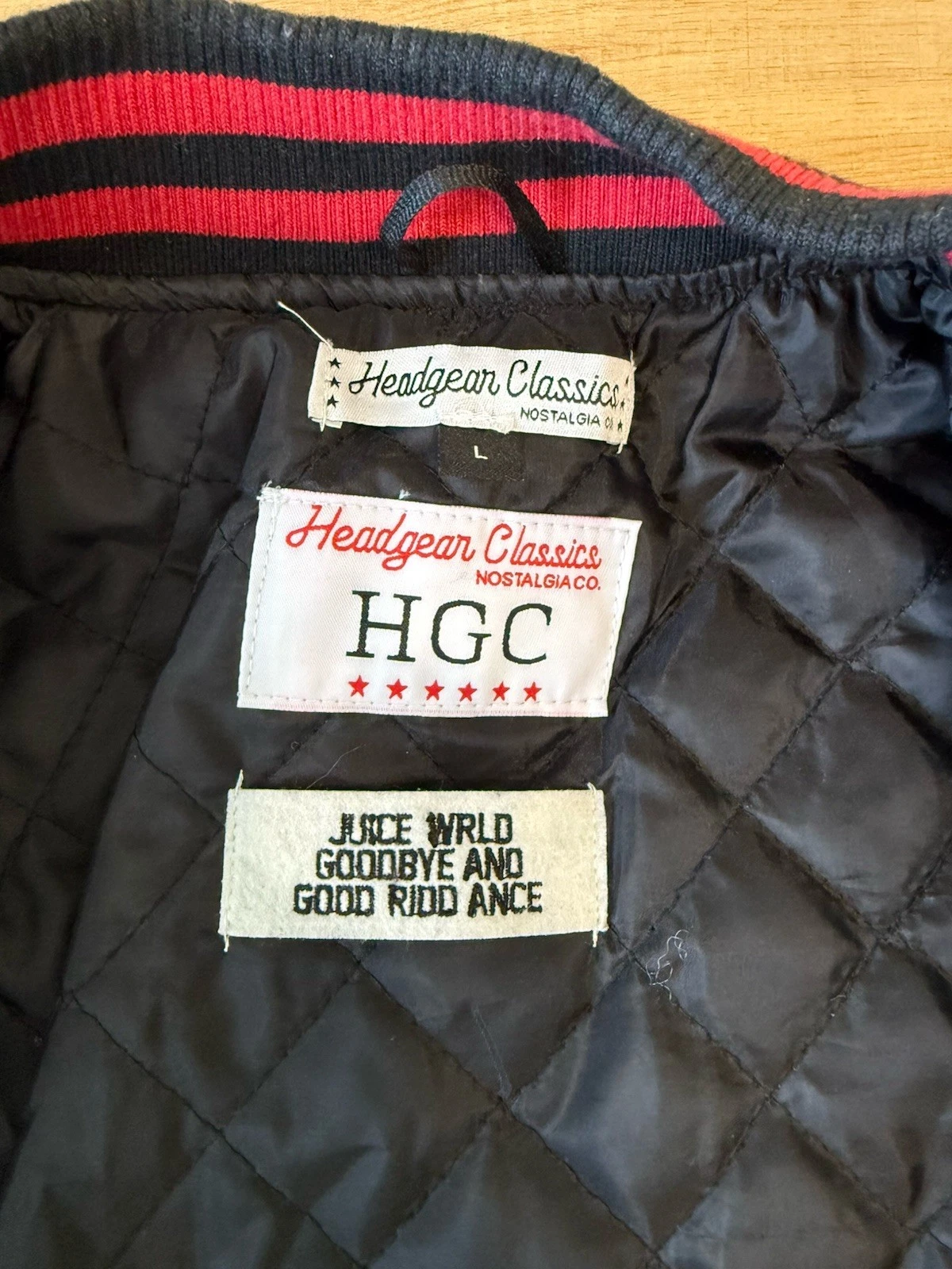 Headgear Classics Juice WRLD Goodbye & Good Riddance Satin Bomber Jacket Size L - product detail image 5