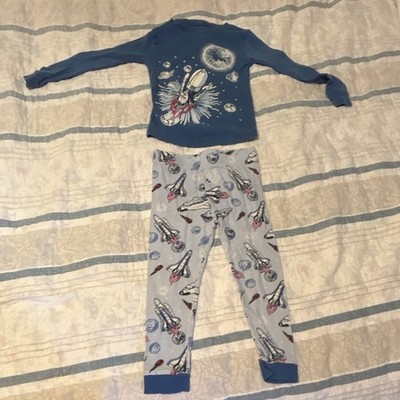 Member's Mark Boys 3T 2-Piece Space Pajama Set Long Sleeve Cotton Blue Gray