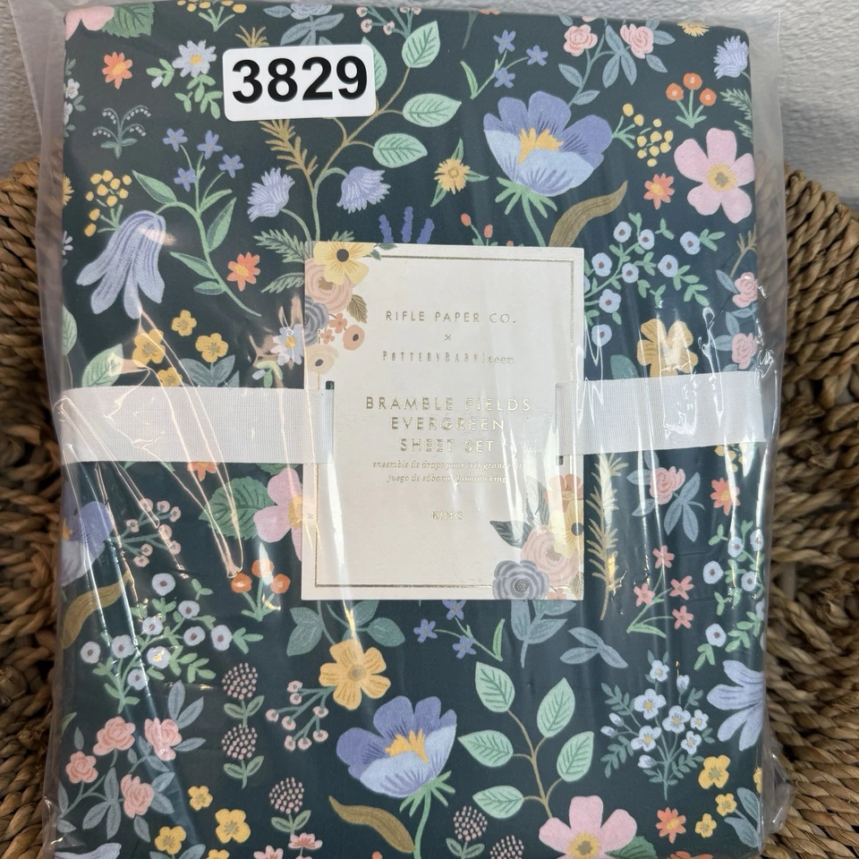JUEGO DE HOJAS EVERGREEN POTTERY BARN TEEN RIFLE & PAPER CO. BRAMBLE & FIELDS ~ KING Foto 4 de 4