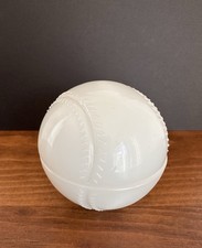 VINTAGE EMBOSSED MILK GLASS BASEBALL SHAPED T...