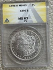 1896 Morgan Silver Dollar S$1 ANACS PL Proof Like MS63 PL