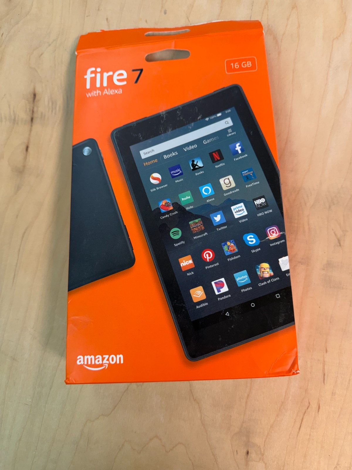 open box  Amazon Fire 7 with Alexa 16 GB 16gb 9th Gen BLACK