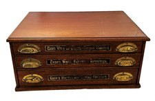 Cash's- Antique Spool Haberdashery Sewing Cabinet- Shop Display Mahogany Drawers
