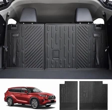 Cargo Mat for Toyota Highlander 2020-2024 Waterproof TPE Trunk Liner w/ Seatback